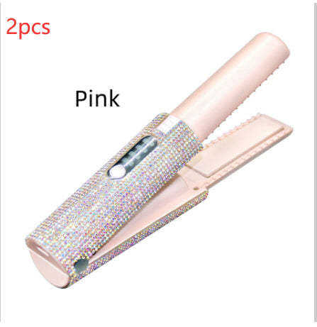 Emporium 2-in-1 Electric USB Hair Straightener Brush & Curler | Multifunctional Styling Comb